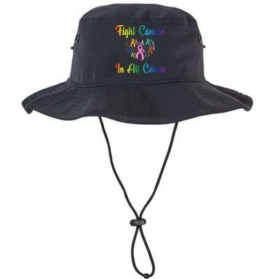 Fight Cancer In All Color Ribbon Cancer Awareness Month Bucket Hat