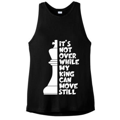 Funny Christian It's Not Over While MY King Jesus Can Move Still Ladies PosiCharge Tri-Blend Wicking Tank