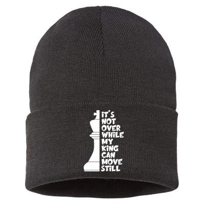 Funny Christian It's Not Over While MY King Jesus Can Move Still Sustainable Knit Beanie