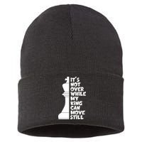 Funny Christian It's Not Over While MY King Jesus Can Move Still Sustainable Knit Beanie