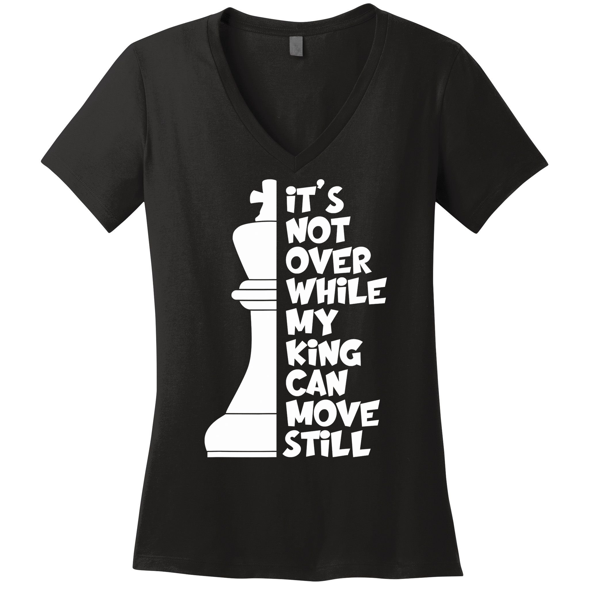 Funny Christian It's Not Over While MY King Jesus Can Move Still Women's V-Neck T-Shirt