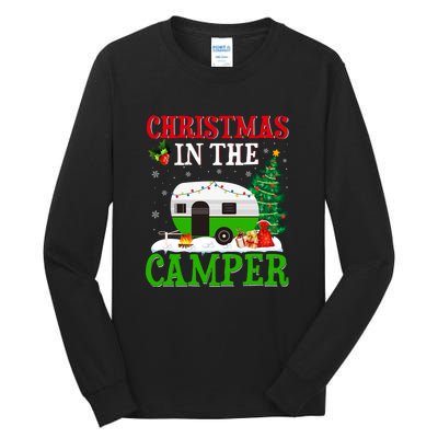 Funny Christmas In The Camper Camping RV Christmas Tree Gift Tall Long Sleeve T-Shirt