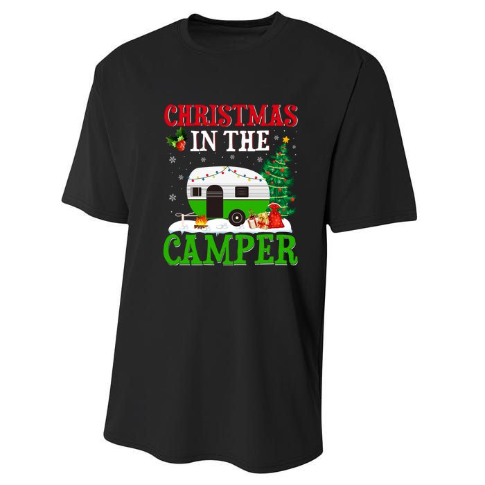 Funny Christmas In The Camper Camping RV Christmas Tree Gift Performance Sprint T-Shirt