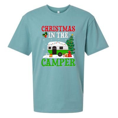 Funny Christmas In The Camper Camping RV Christmas Tree Gift Sueded Cloud Jersey T-Shirt