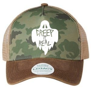 Funny Creep It Real Cool Ghost Halloween Men Womens Kids Legacy Tie Dye Trucker Hat