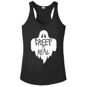 Funny Creep It Real Cool Ghost Halloween Men Womens Kids Ladies PosiCharge Competitor Racerback Tank