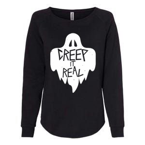 Funny Creep It Real Cool Ghost Halloween Men Womens Kids Womens California Wash Sweatshirt