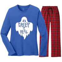 Funny Creep It Real Cool Ghost Halloween Men Womens Kids Women's Long Sleeve Flannel Pajama Set 