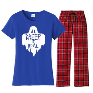 Funny Creep It Real Cool Ghost Halloween Men Womens Kids Women's Flannel Pajama Set