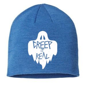 Funny Creep It Real Cool Ghost Halloween Men Womens Kids Sustainable Beanie