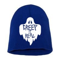 Funny Creep It Real Cool Ghost Halloween Men Womens Kids Short Acrylic Beanie