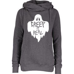 Funny Creep It Real Cool Ghost Halloween Men Womens Kids Womens Funnel Neck Pullover Hood