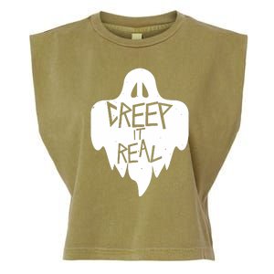 Funny Creep It Real Cool Ghost Halloween Men Womens Kids Garment-Dyed Women's Muscle Tee