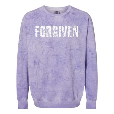 Forgiven Christian Inspirational Design Colorblast Crewneck Sweatshirt