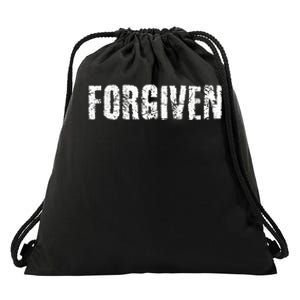 Forgiven Christian Inspirational Design Drawstring Bag