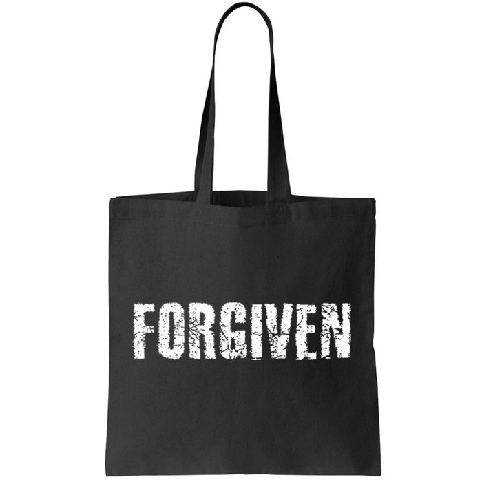 Forgiven Christian Inspirational Design Tote Bag