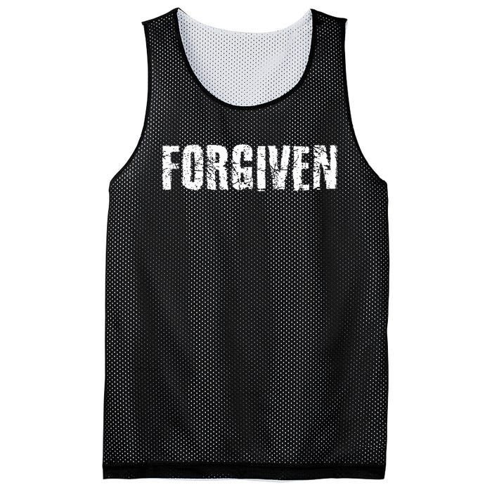 Forgiven Christian Inspirational Design Mesh Reversible Basketball Jersey Tank