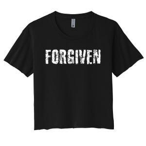 Forgiven Christian Inspirational Design Women's Crop Top Tee