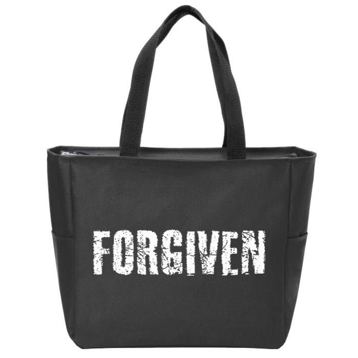 Forgiven Christian Inspirational Design Zip Tote Bag