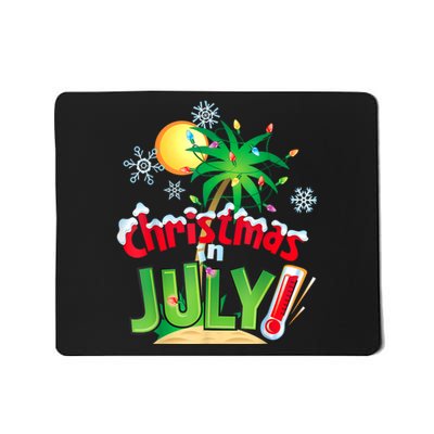 Funny Christmas In July Summer Beach Vacation Xmas Mousepad