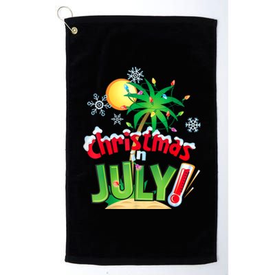 Funny Christmas In July Summer Beach Vacation Xmas Platinum Collection Golf Towel