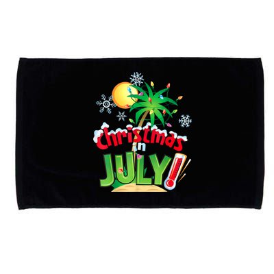 Funny Christmas In July Summer Beach Vacation Xmas Microfiber Hand Towel