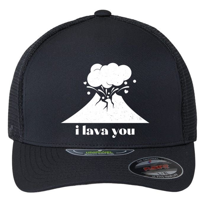 Funny Cute I Lava You Volcano Flexfit Unipanel Trucker Cap