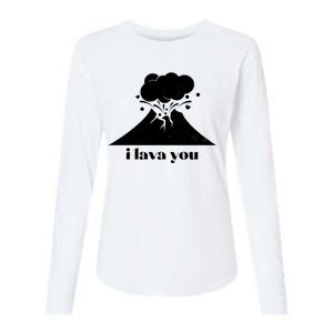 Funny Cute I Lava You Volcano Womens Cotton Relaxed Long Sleeve T-Shirt