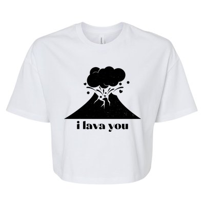 Funny Cute I Lava You Volcano Bella+Canvas Jersey Crop Tee