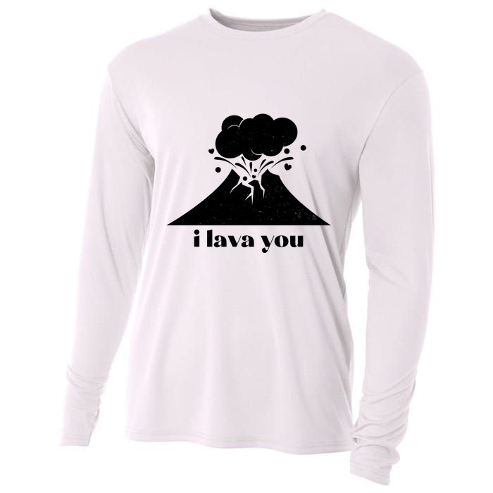 Funny Cute I Lava You Volcano Cooling Performance Long Sleeve Crew