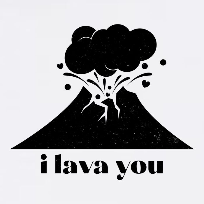Funny Cute I Lava You Volcano Cooling Performance Long Sleeve Crew