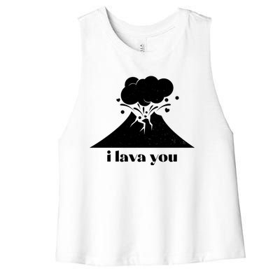 Funny Cute I Lava You Volcano Women's Racerback Cropped Tank