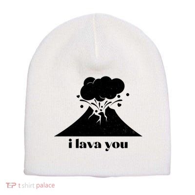 Funny Cute I Lava You Volcano Short Acrylic Beanie