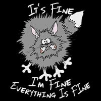Fluffy Cat ItS Fine IM Fine Everything Is Fine Funny Cat Full-Length Apron With Pockets