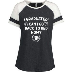 Funny Can I Go Back To Bed Graduation Gift For Her Him Enza Ladies Jersey Colorblock Tee