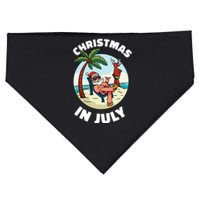 Funny Christmas In July Summer Santa On Beach Xmas USA-Made Doggie Bandana