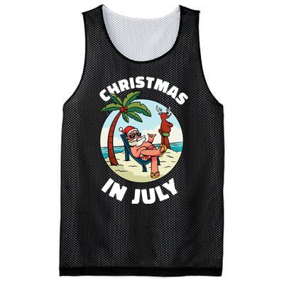 Funny Christmas In July Summer Santa On Beach Xmas Mesh Reversible Basketball Jersey Tank