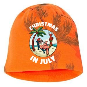 Funny Christmas In July Summer Santa On Beach Xmas Kati - Camo Knit Beanie