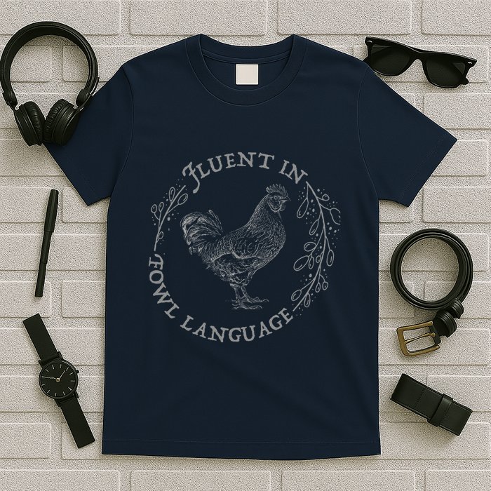 Funny Chicken I’M Fluent In Fowl Language Vintage T-Shirt