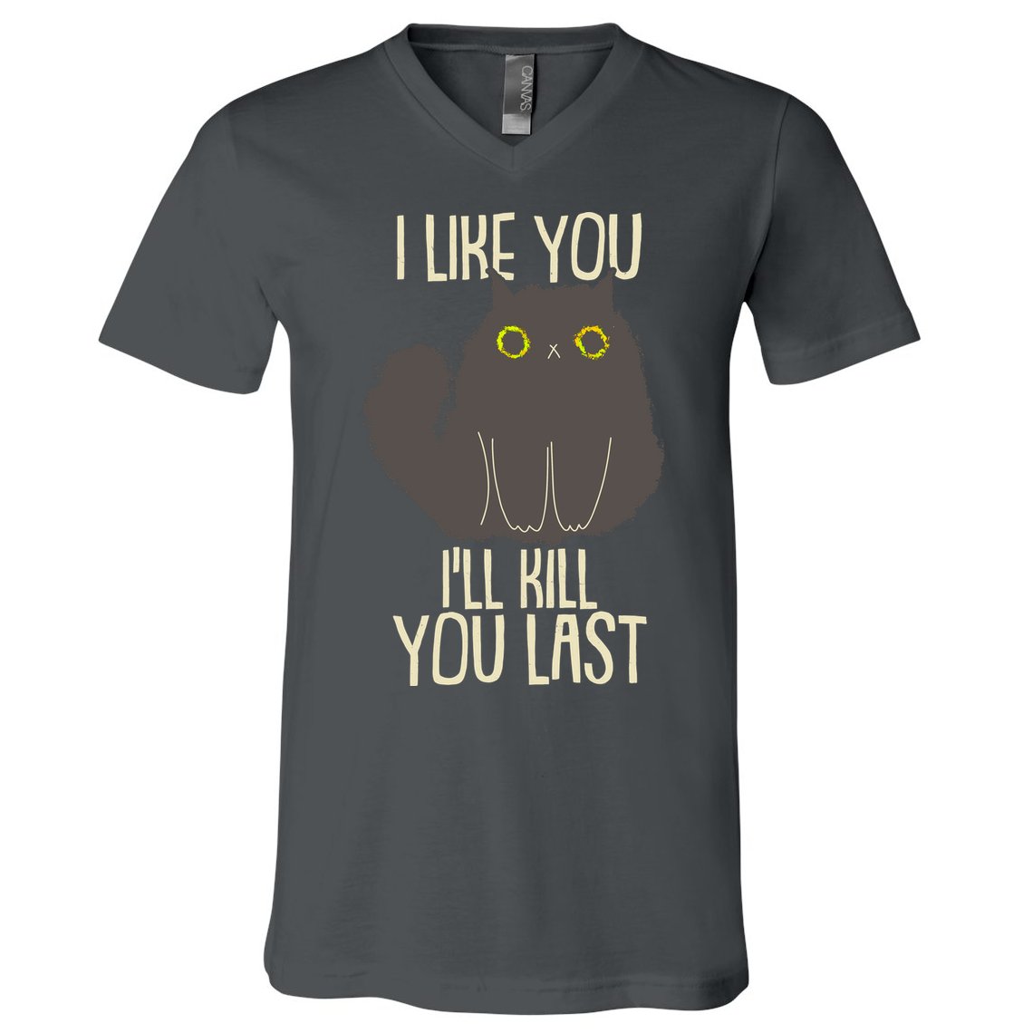 Funny Cat I Like You I'll Kill You Last V-Neck T-Shirt