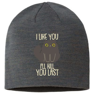 Funny Cat I Like You I'll Kill You Last Sustainable Beanie
