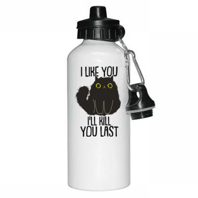 Funny Cat I Like You I'll Kill You Last Aluminum Water Bottle