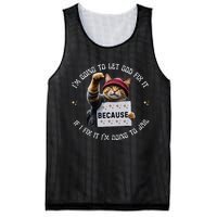 Funny Cat IM Going To Let God Fix It Because If I Fix It Mesh Reversible Basketball Jersey Tank