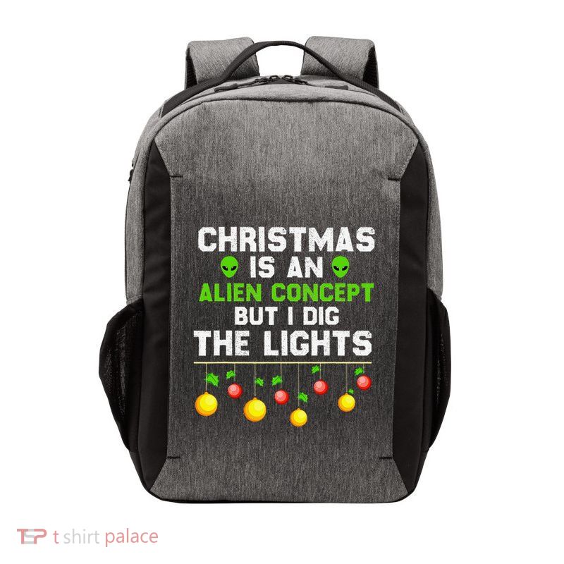 Funny Christmas Is An Alien Concept Dig Lights Gifts Vector Backpack