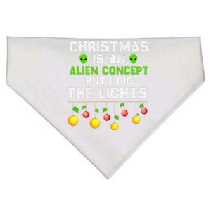 Funny Christmas Is An Alien Concept Dig Lights Gifts USA-Made Doggie Bandana