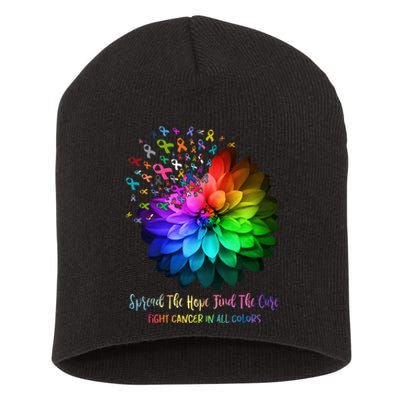 Fight Cancer In All Color Spread The Hope Find a Cure Short Acrylic Beanie