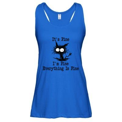 Funny Cat ItS Fine IM Fine Everything Is Fine Great Gift Ladies Essential Flowy Tank