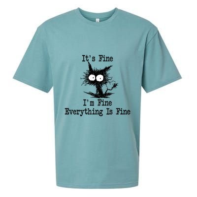 Funny Cat ItS Fine IM Fine Everything Is Fine Great Gift Sueded Cloud Jersey T-Shirt