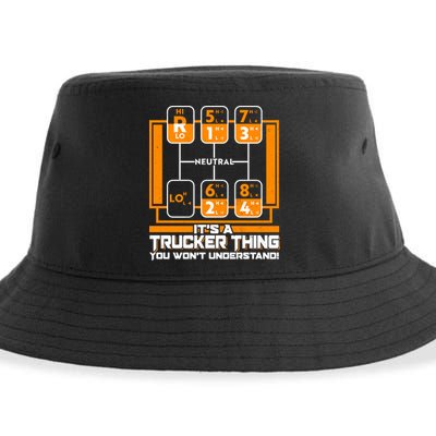 Funny Cool It's A Trucker Thing You Won't Understand 18 Speed Shift Sustainable Bucket Hat