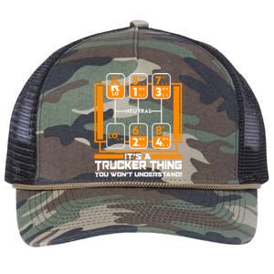 Funny Cool It's A Trucker Thing You Won't Understand 18 Speed Shift Retro Rope Trucker Hat Cap